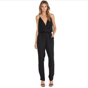Women's Revolve Eight Sixty  Black Jumpsuit V-Neck Size Small Spaghetti Strap